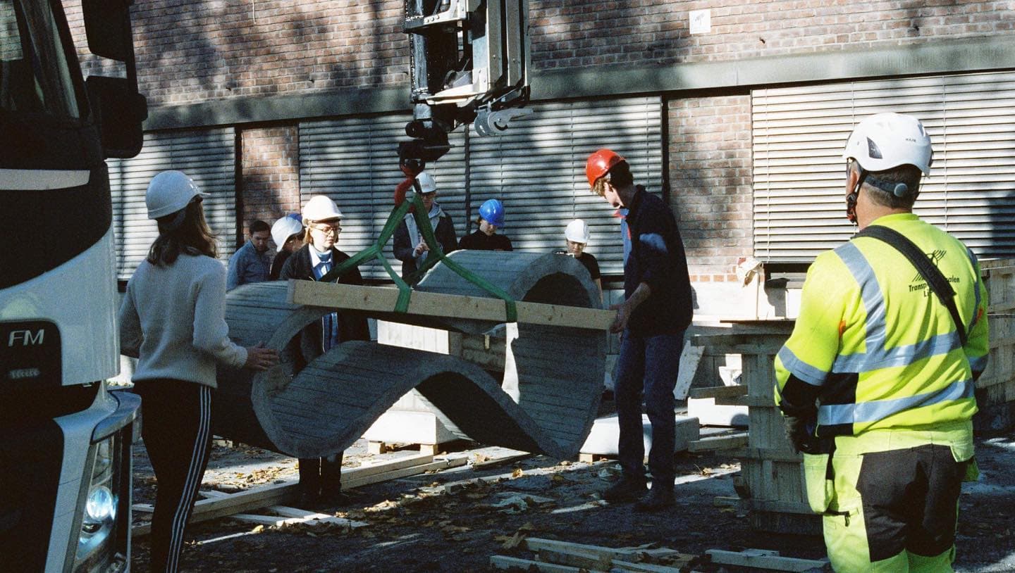 Concrete construction process for the Linjen seating project